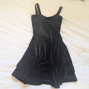Black velvet skater dress